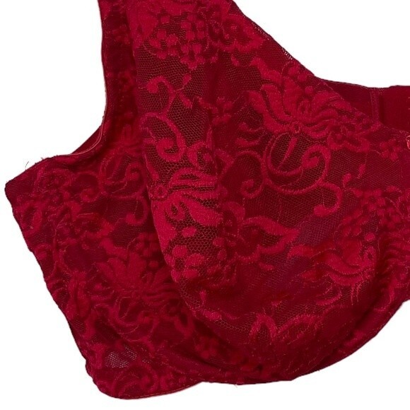Cacique Red Unlined Full Coverage Underwire Lace Bra Size 40D - Picture 2 of 11
